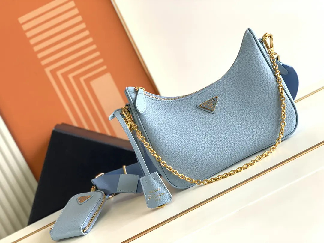 Prada Light Blue Saffiano Leather Re-Edition 2005 Shoulder Bag image 1