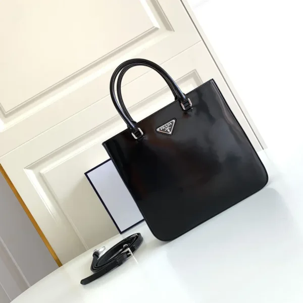 Prada Black Patent Leather Tote Bag image 1