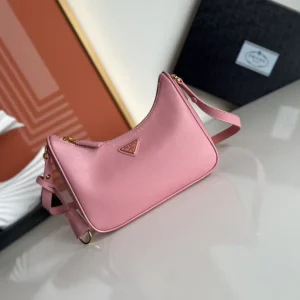 Prada Pink Saffiano Leather Hobo Shoulder Bag image 1
