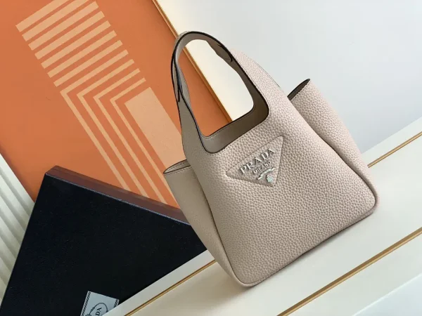 Prada Beige Leather Tote Bag image 1