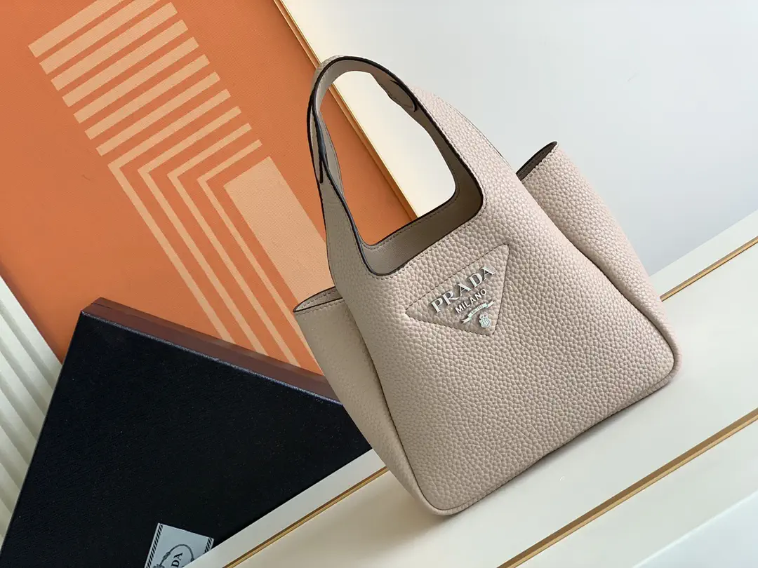 Prada Beige Leather Tote Bag image 1