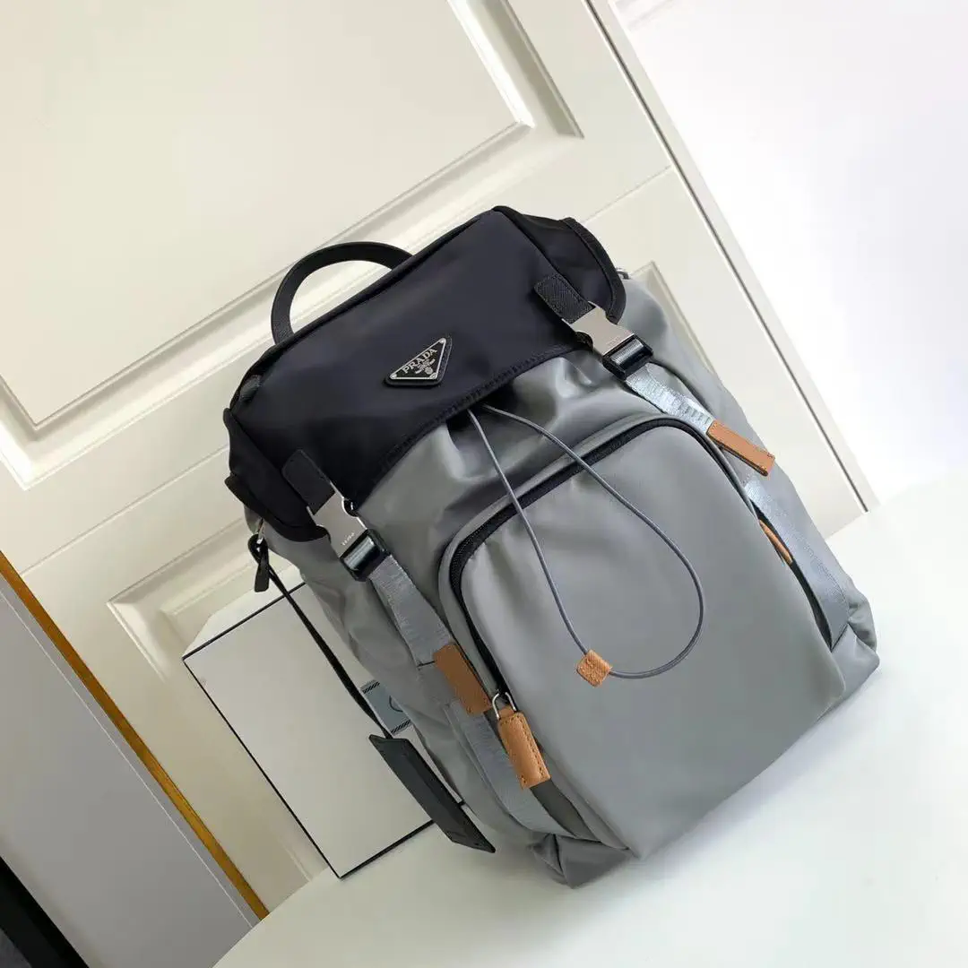 Prada Nylon Backpack with Saffiano Leather Trim image 1