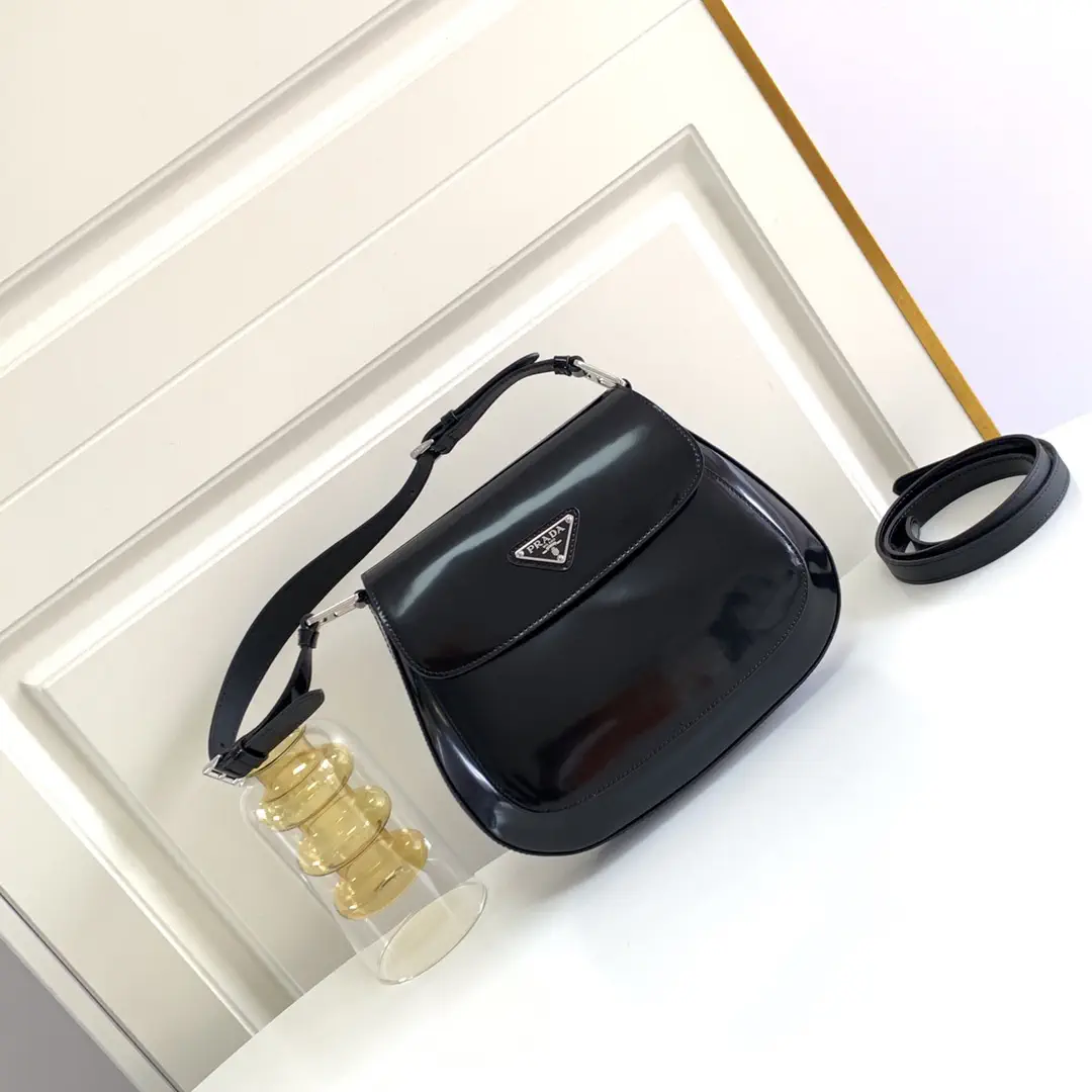 Prada Black Flap Shoulder Bag with Dual Straps image 1