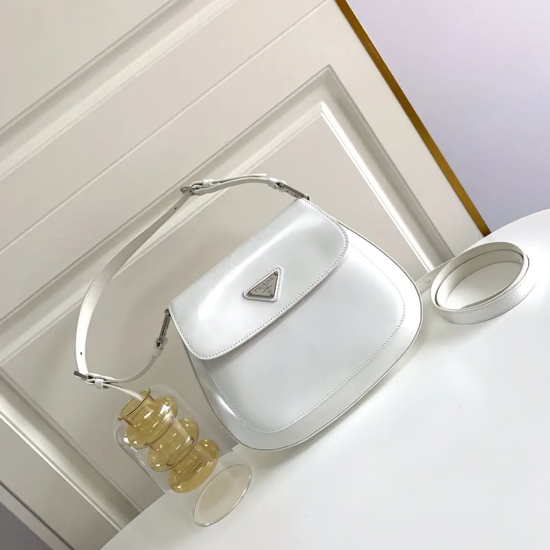 Prada White Flap Shoulder Bag with Dual Straps image 1