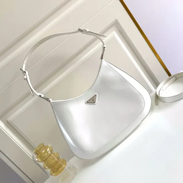 Prada White Leather Shoulder Bag with Interchangeable Straps image 1