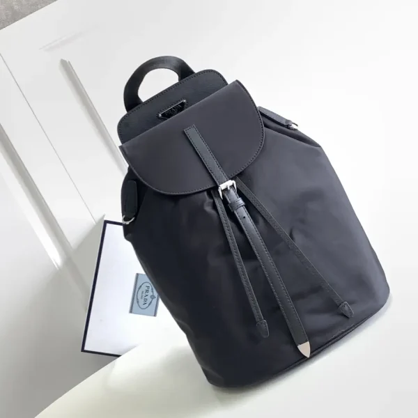 Prada Nylon Backpack with Leather Trim image 1