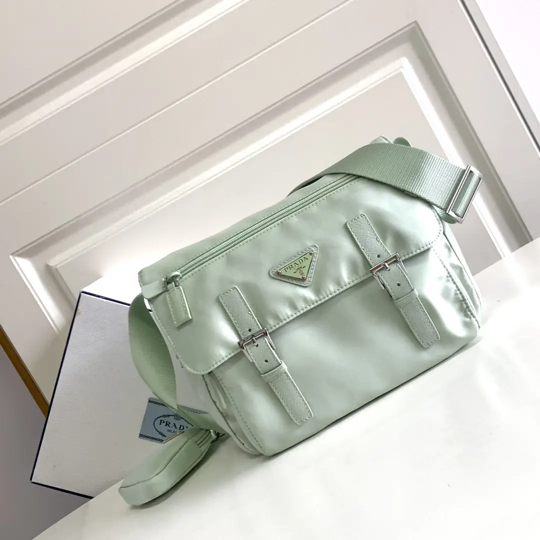 Prada Mint Green Crossbody Bag with Detachable Pouch image 1