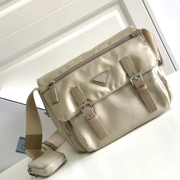 Prada Beige Messenger Bag with Detachable Pouch image 1