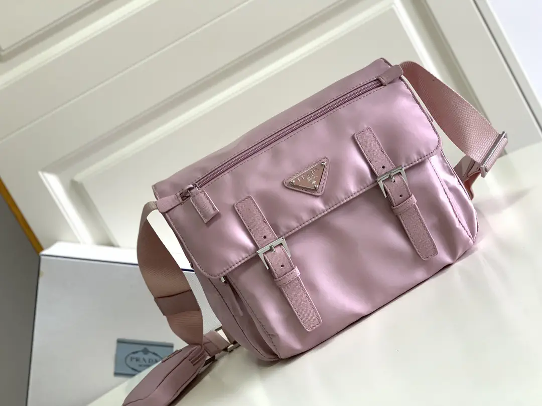Prada Pink Messenger Bag with Detachable Pouch image 1
