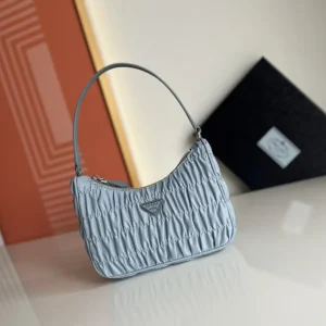 Prada Ruched Nylon Hobo Shoulder Bag image 1