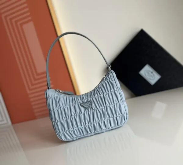Prada Ruched Nylon Hobo Shoulder Bag image 1