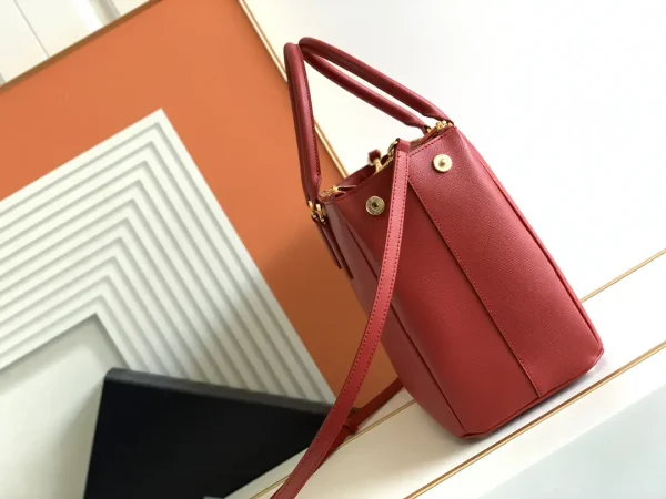 Prada Red Saffiano Leather Top Handle Bag image 1