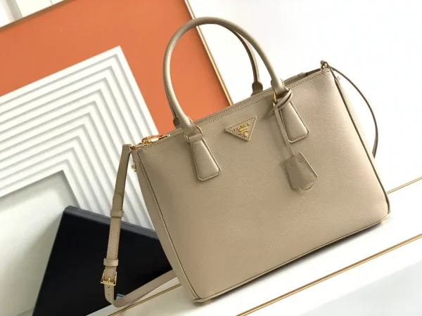 Prada Beige Saffiano Leather Top Handle Bag image 1