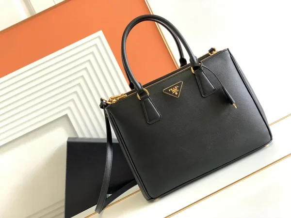 Prada Black Saffiano Leather Top Handle Bag image 1