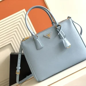 Prada Light Blue Saffiano Leather Top Handle Bag image 1