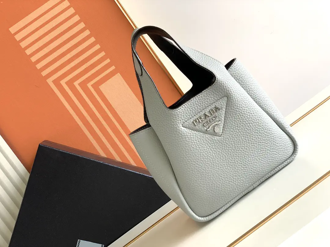 Prada Pebbled Leather Tote Bag image 1