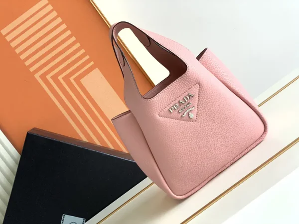 Prada Pink Leather Tote Bag image 1