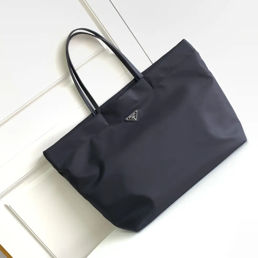 Prada Medium Nylon Tote Bag with Saffiano Leather Handles image 1