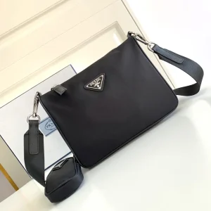 Prada Black Nylon Crossbody Bag with Pouch image 1