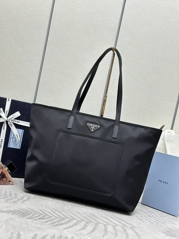 Prada Nylon Tote Bag with Front Pocket image 1