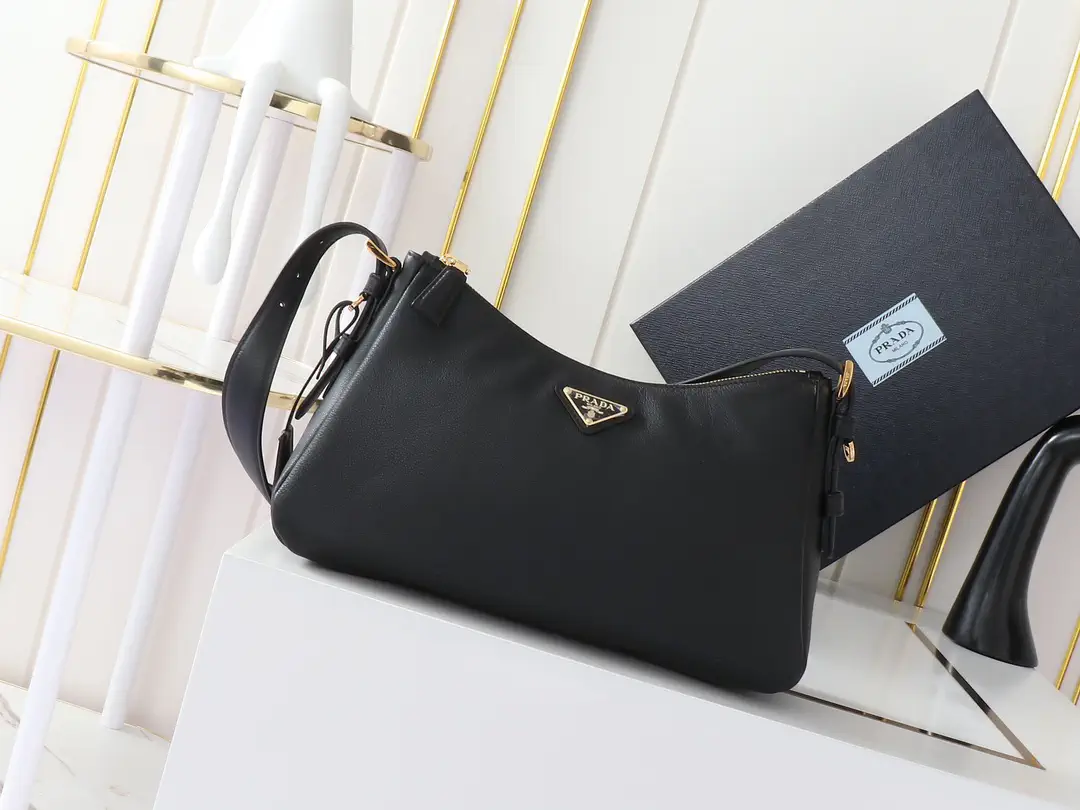 Prada Leather Hobo Shoulder Bag image 1