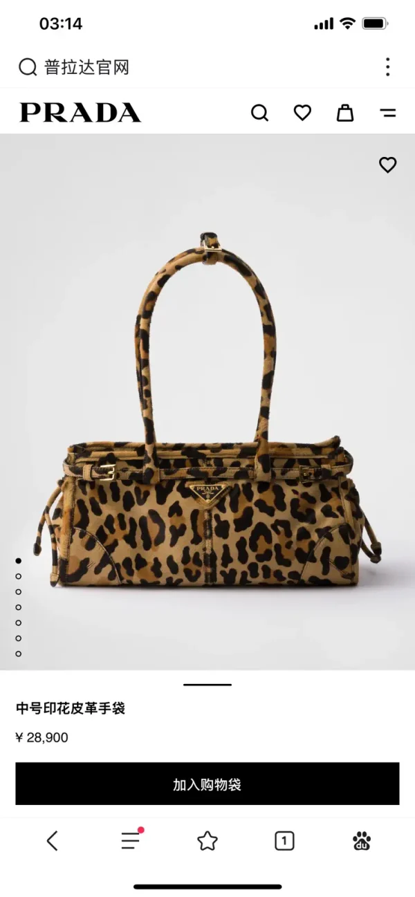 Prada Leopard Print Shoulder Bag image 1