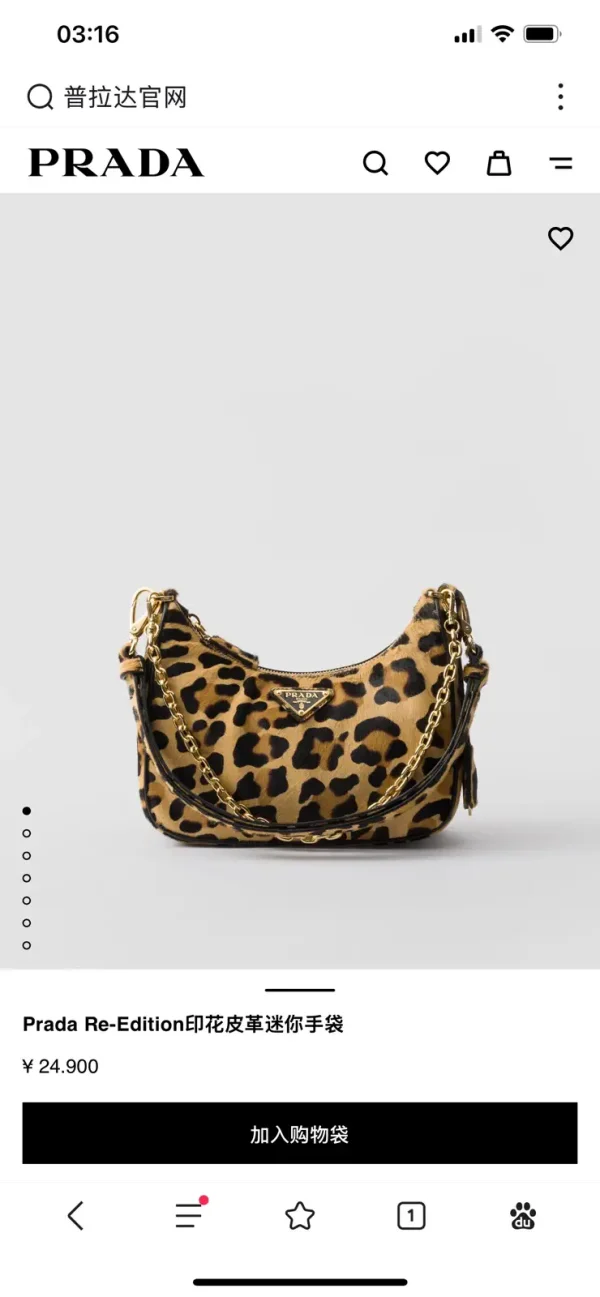 Prada Leopard Print Mini Shoulder Bag image 1