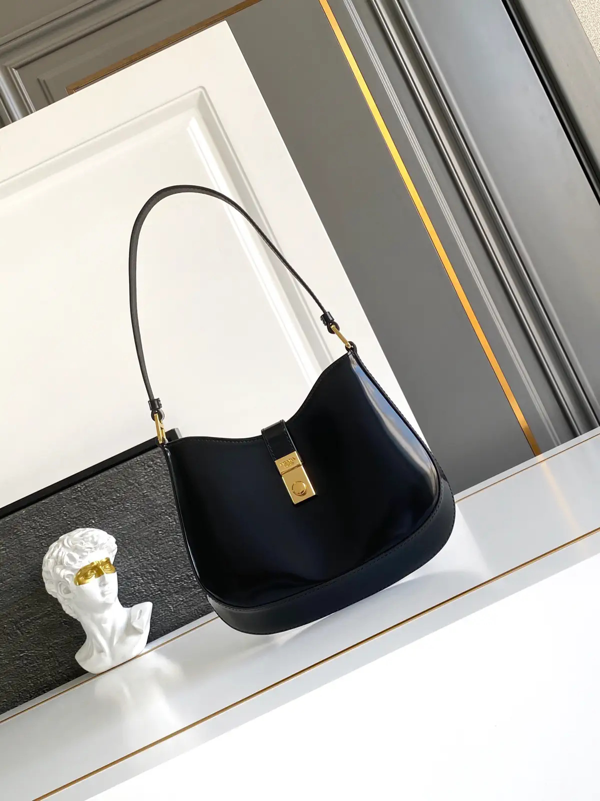 Prada Lock Closure Shoulder Bag image 1