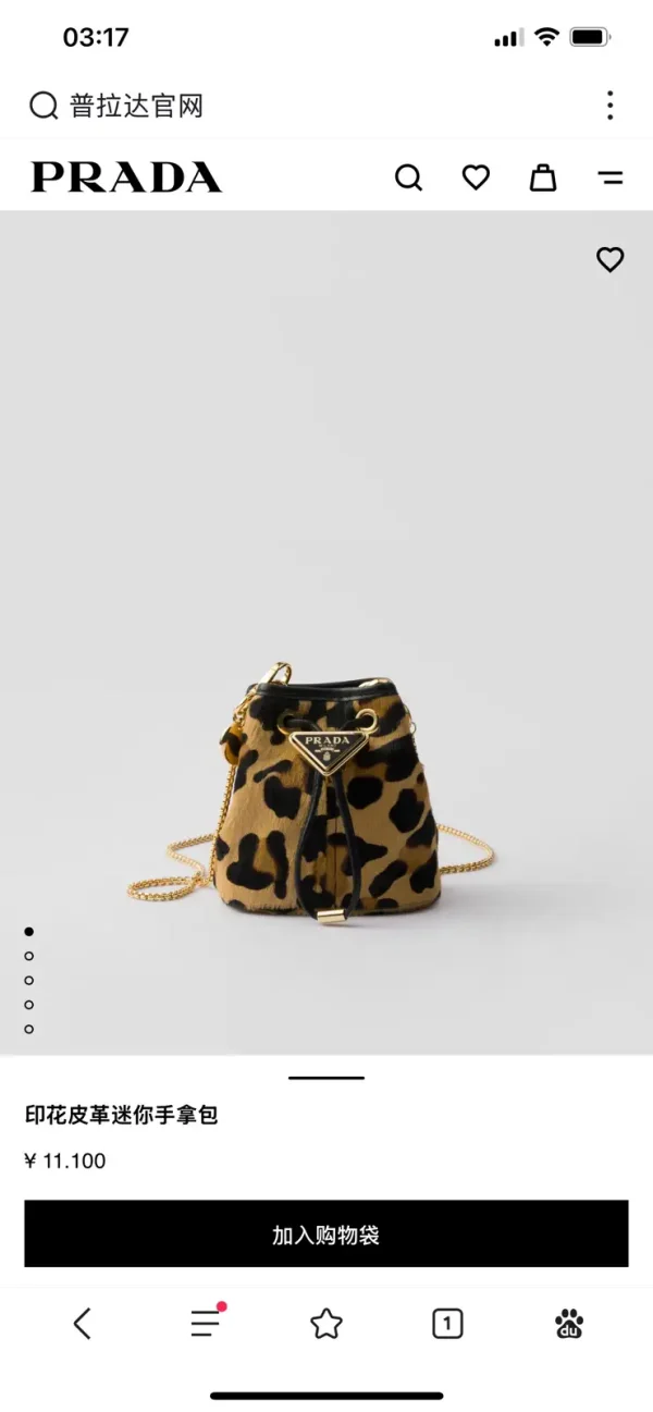 Prada Leopard Print Mini Bucket Bag image 1