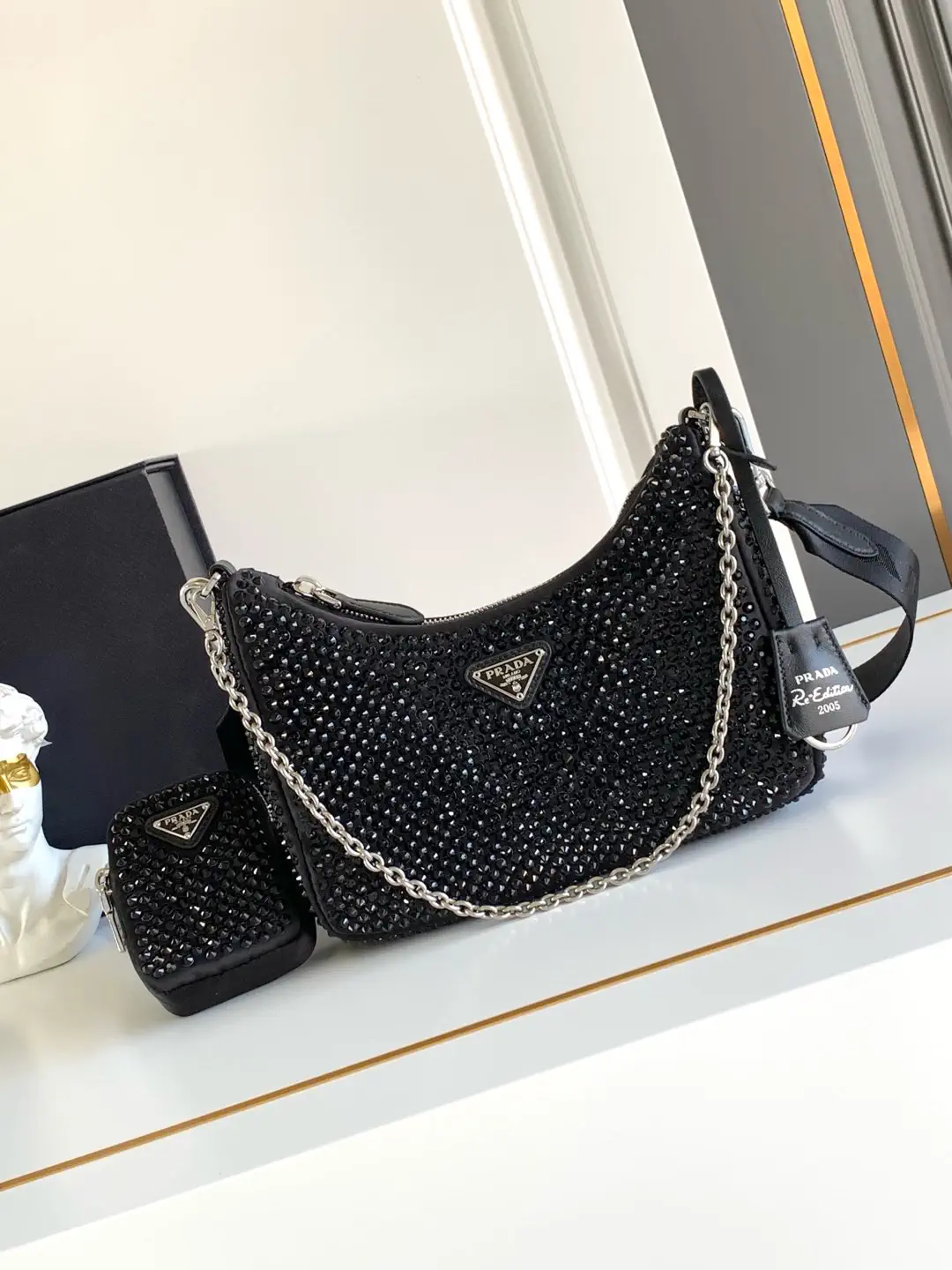 Prada Crystal Embellished Three-in-One Shoulder Bag image 1