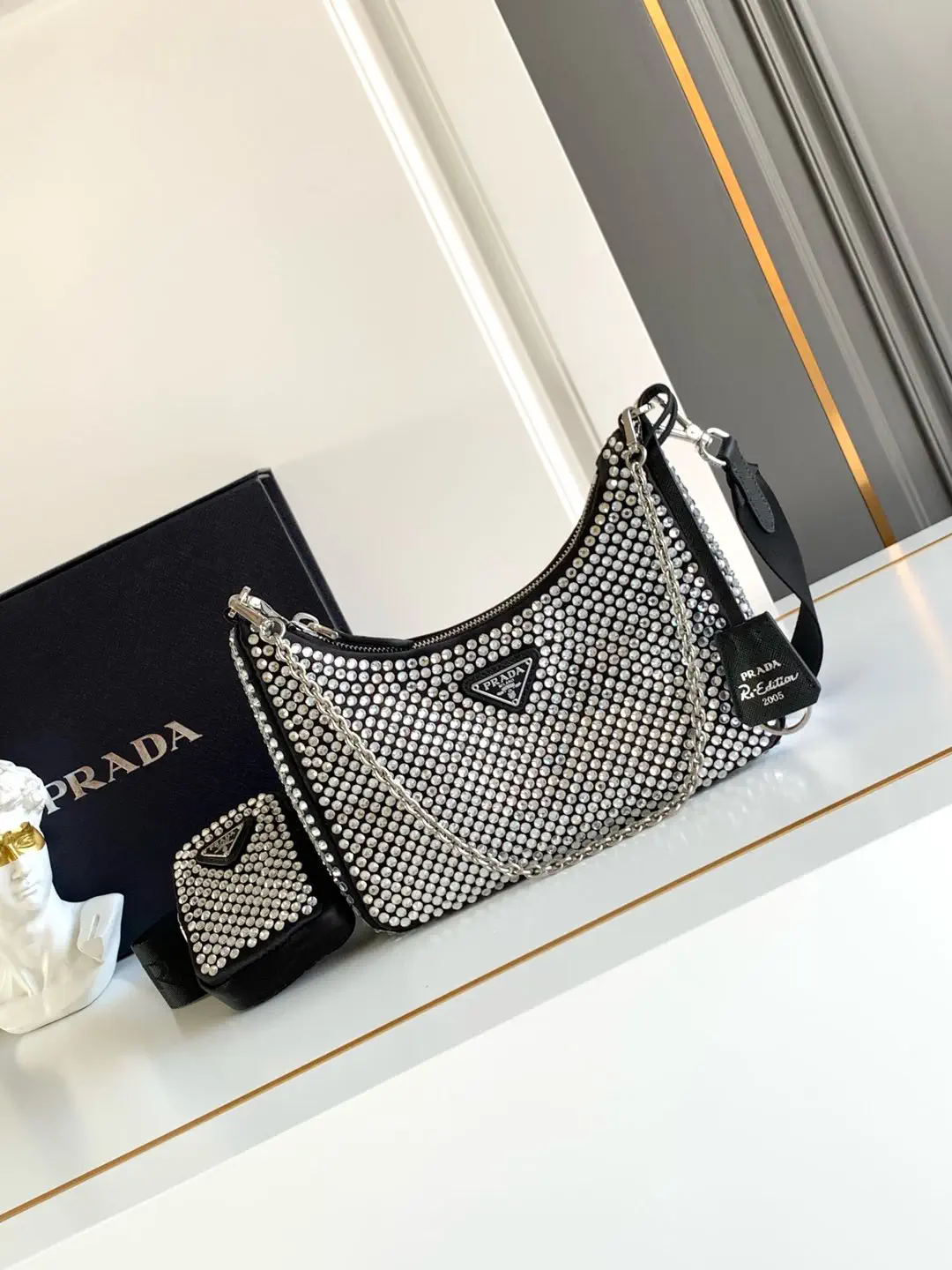 Prada Rhinestone Three-in-One Shoulder Bag image 1