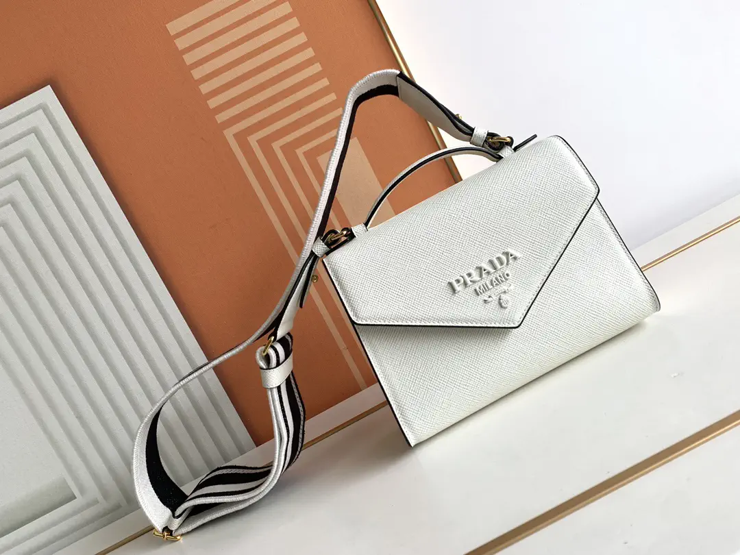Prada Saffiano Leather Monochrome Crossbody Bag image 1