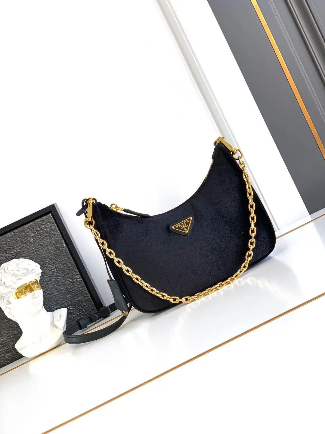 Prada Velvet Hobo Shoulder Bag image 1