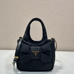 Prada Bow Decorated Nylon Top Handle Bag image 1