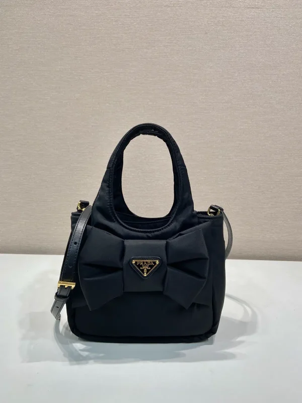 Prada Bow Decorated Nylon Top Handle Bag image 1