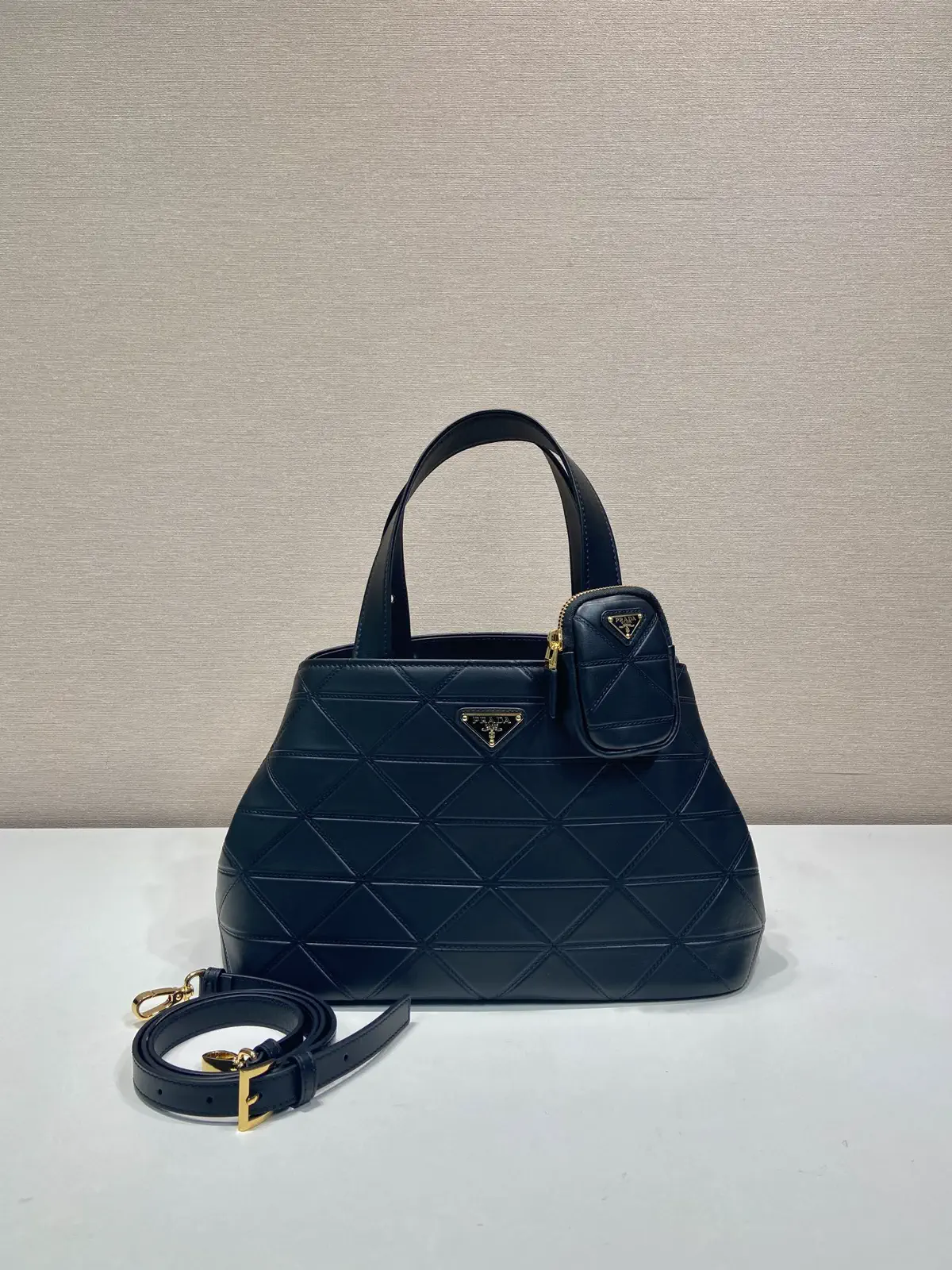 Prada Quilted Tote Bag with Attached Pouch image 1