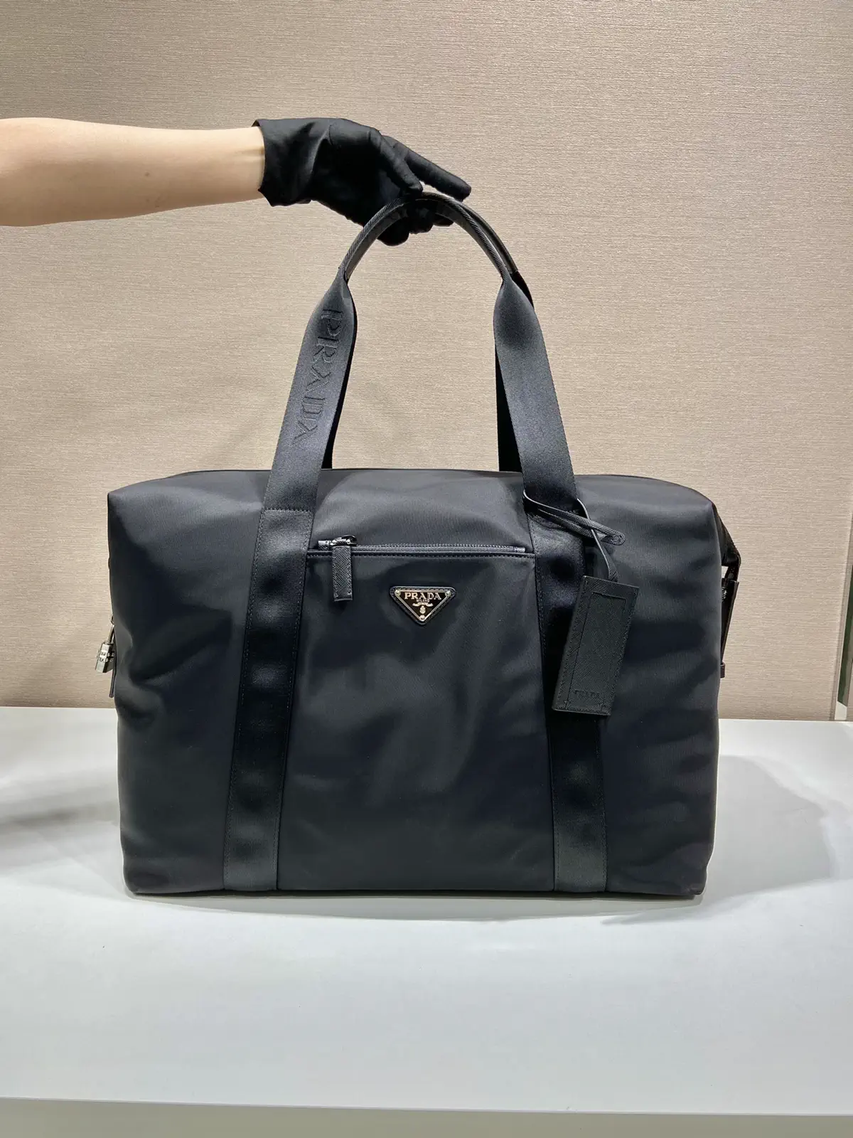 Prada Nylon Duffle Bag with Triangle Logo image 1