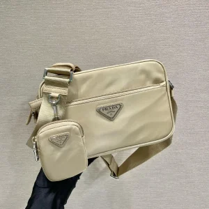 Prada Beige Shoulder Bag with Detachable Pouch image 1