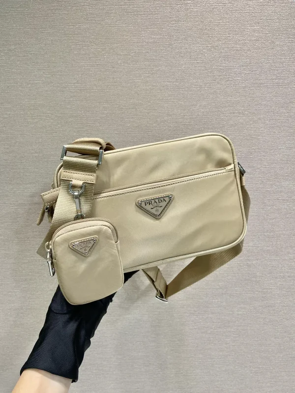 Prada Beige Shoulder Bag with Detachable Pouch image 1