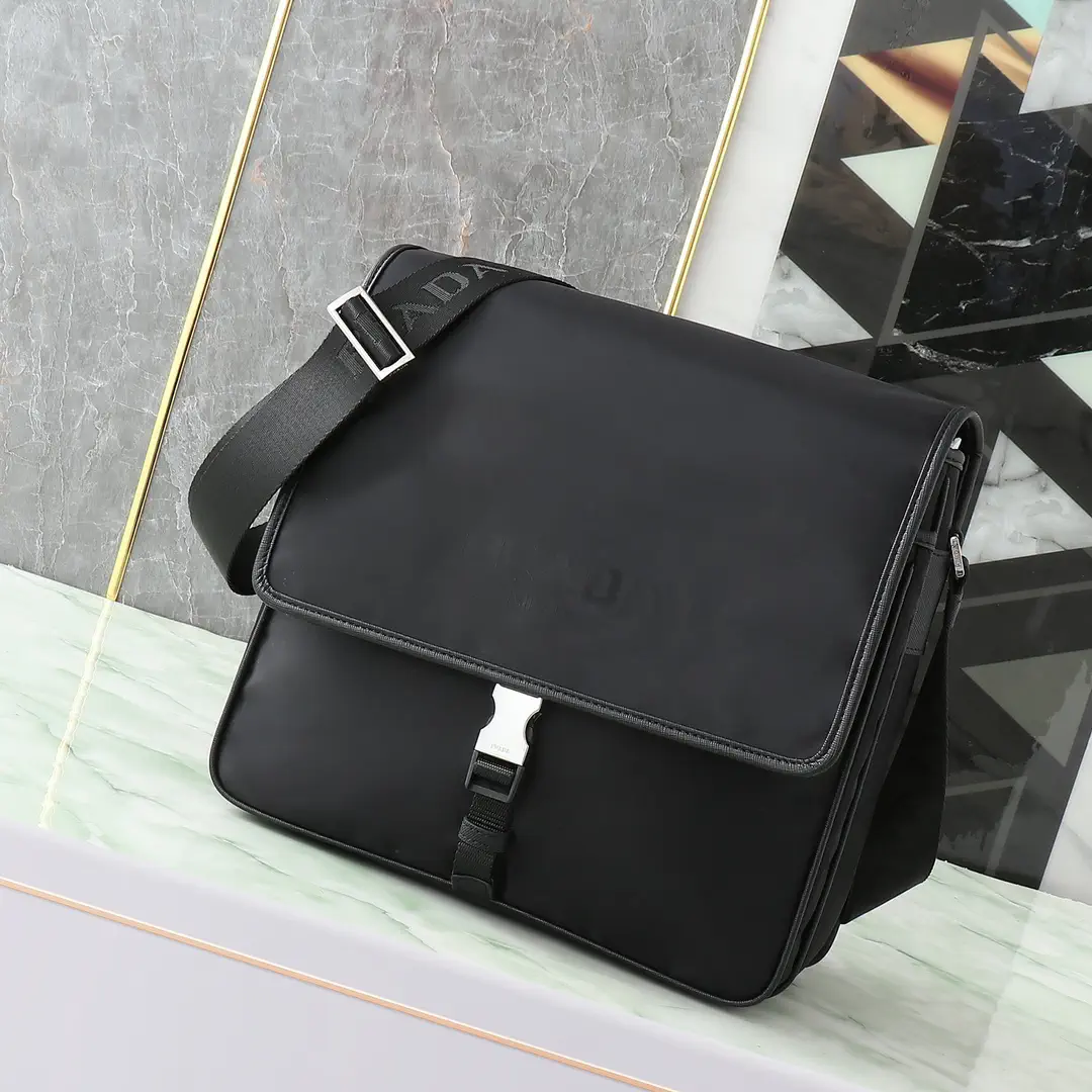 Prada Black Nylon Messenger Bag image 1