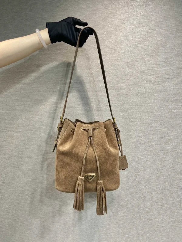 Prada Suede Bucket Bag with Tassel Drawstring image 1
