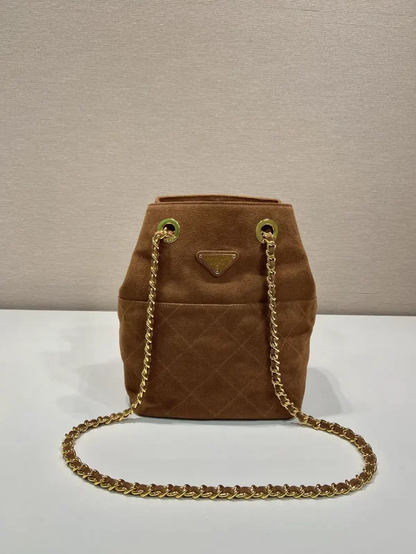 Prada Suede Quilted Chain Bucket Bag image 1