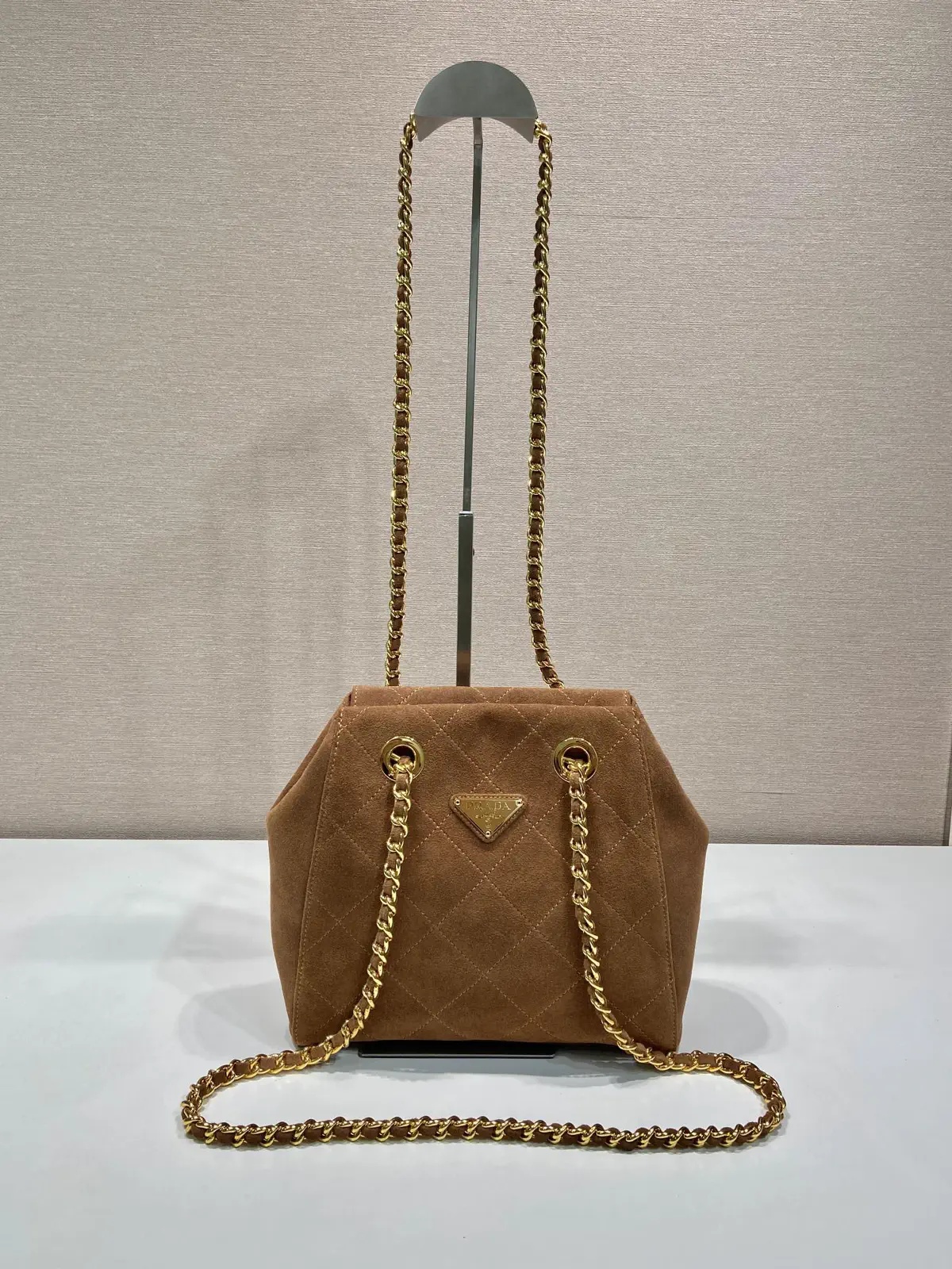 Prada Quilted Suede Chain Shoulder Bag image 1