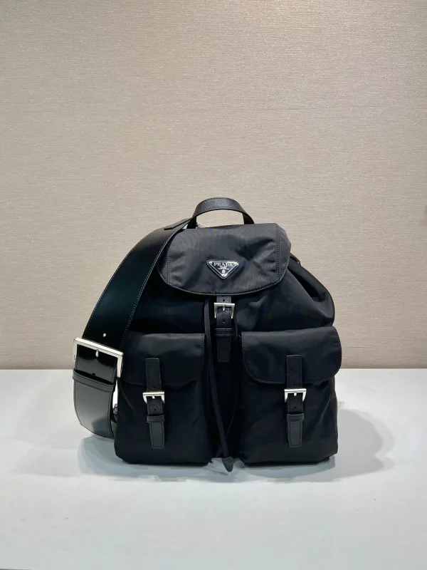 Prada Black Nylon Backpack with Detachable Shoulder Strap image 1