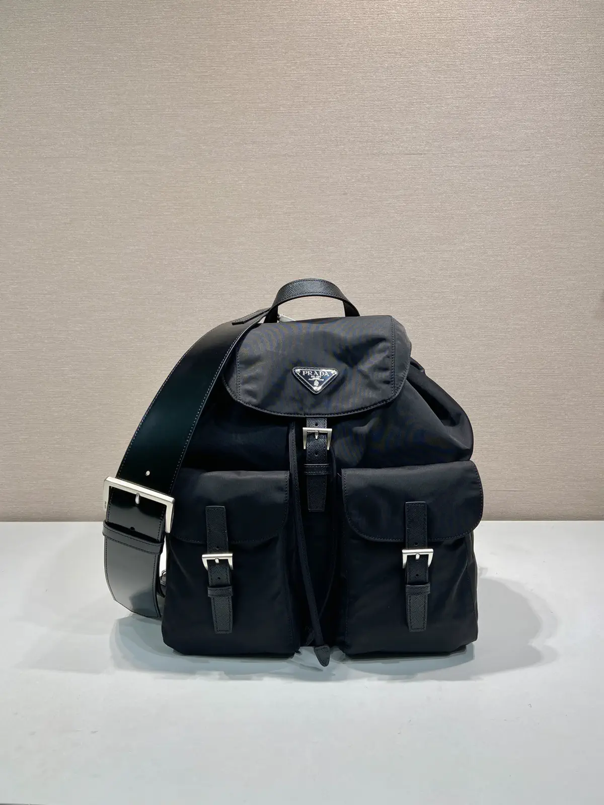 Prada Black Nylon Backpack with Detachable Shoulder Strap image 1