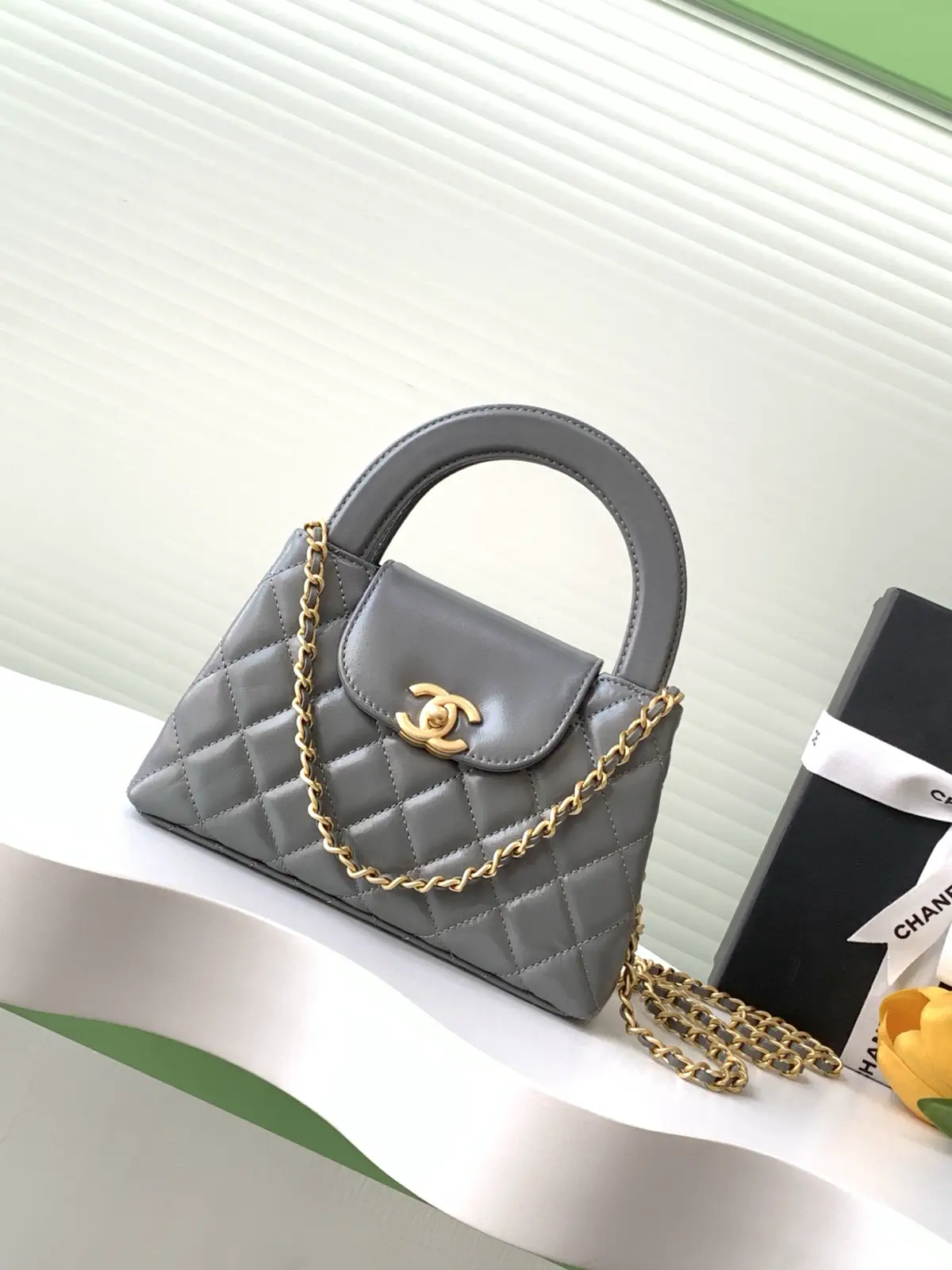 Chanel Quilted Mini Top Handle Bag with Chain Strap image 1
