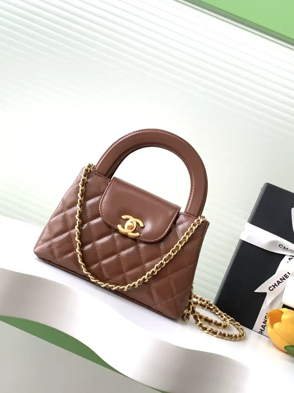 Chanel Quilted Top Handle Bag with Chain Strap image 1