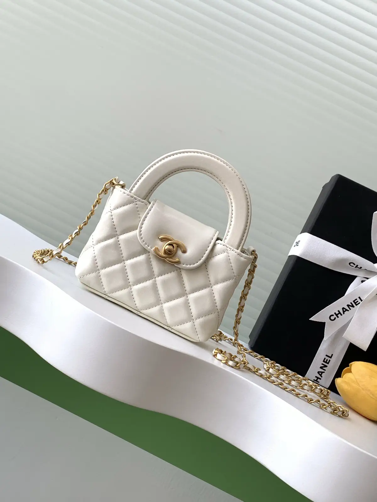 Chanel Quilted Mini Top Handle Bag with Chain Strap image 1