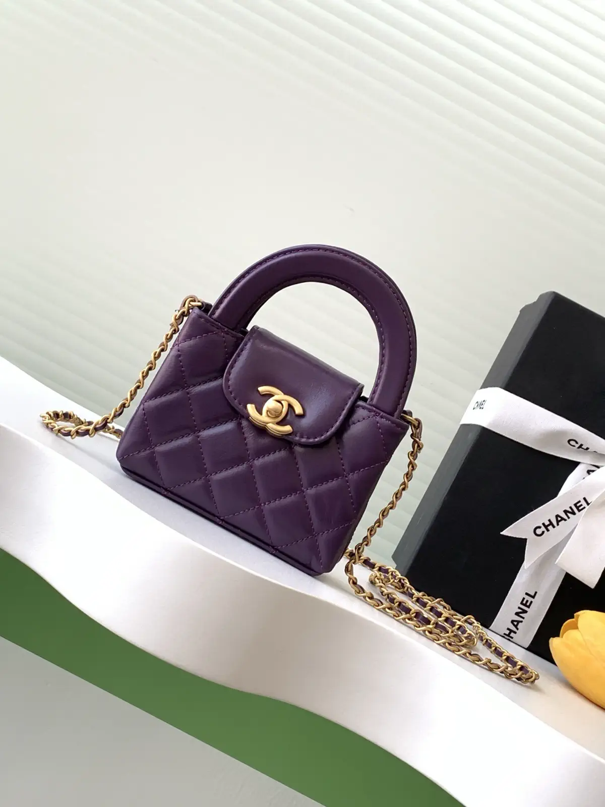 Chanel Quilted Mini Top Handle Bag with Chain Strap image 1