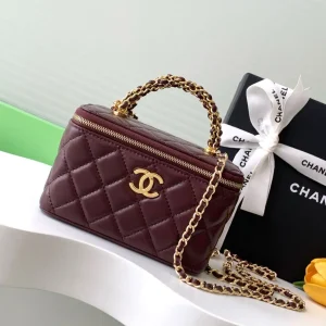 Chanel Quilted Chain Handle Cosmetic Bag image 1